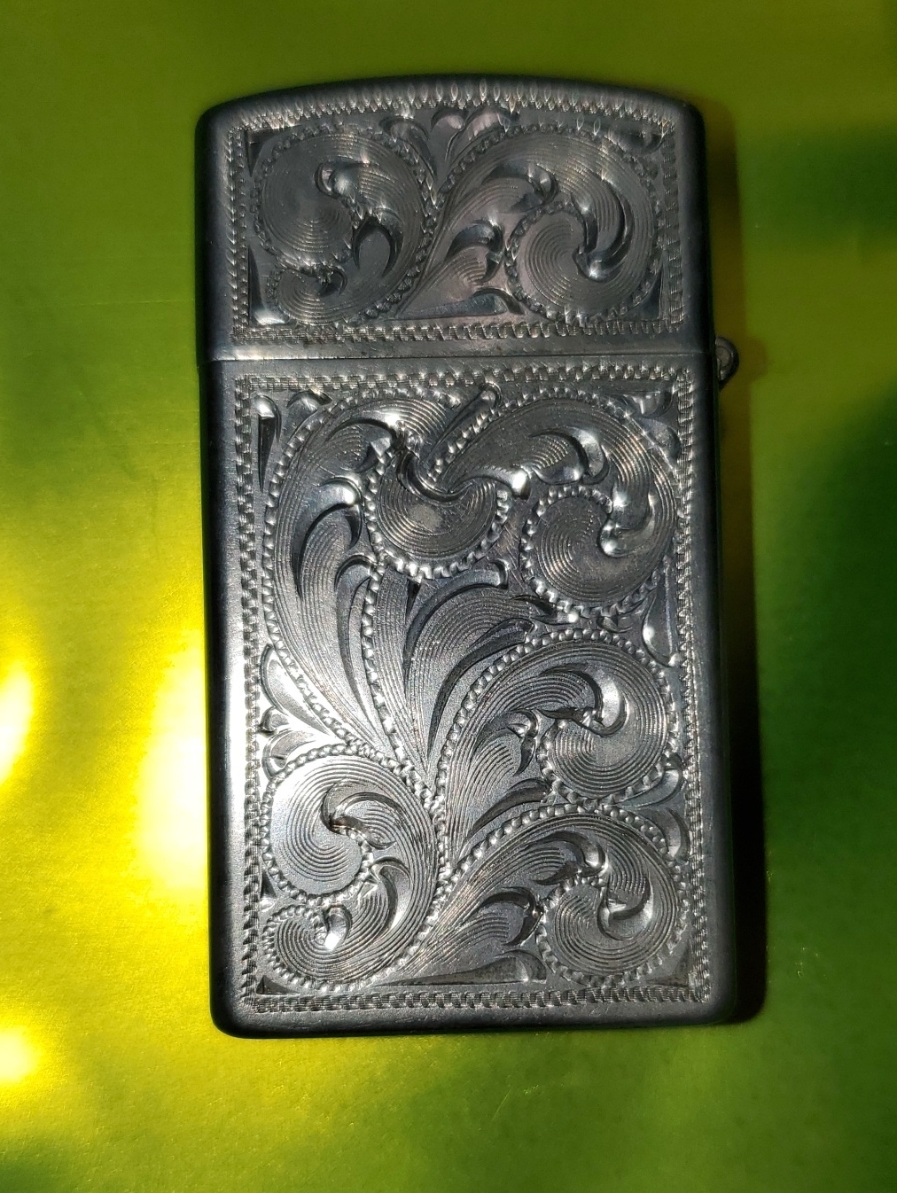 Rare Vintage 1965 Sterling Silver Working Zippo Lighter Venetian Flip Lighter